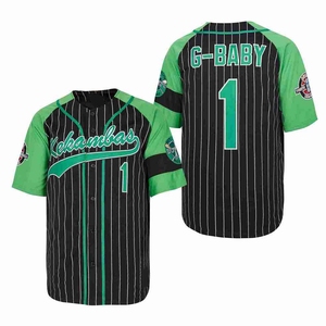 Maglia da <span class=keywords><strong>Baseball</strong></span> Ricamata Personalizzata, Stile Universitario USA Los Angeles, in Poliestere Nero, per Uomo, Donna e Giovani, con Bottoni - Product Image 1