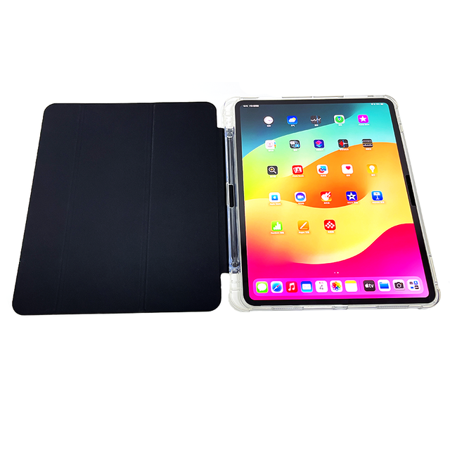 Hard PC Tri-fold Flip PU Leather Cover with Auto Wake Sleep & for Pencil Support for iPad 10th/11th Gen 2024