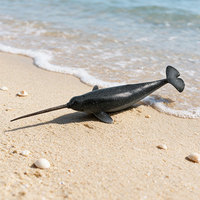 Modelos de Animales Marinos Transfronterizos de Gran Demanda: Ballena Gris, Ballena Azul, Ballena de Cabeza Curva, Ballena Espada, Orca, Narval - Juguetes de PVC y Figuras de Animales