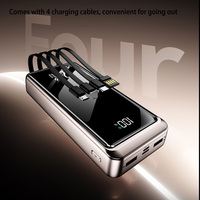 Batterie externe 20000 mAh haute capacité à charge rapide 22,5 W avec 2 câbles, nouvelle surface miroir en plastique, par le fabricant