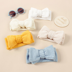 Diadema con lazo <span class=keywords><strong>para</strong></span> recién nacido, gancho de ganchillo <span class=keywords><strong>para</strong></span> bebé, accesorios <span class=keywords><strong>para</strong></span> el cabello de moda, diadema con nudo superior de invierno <span class=keywords><strong>para</strong></span> niños, <span class=keywords><strong>turbante</strong></span> con lazo cálido - Product Image 5