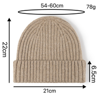 Bonnet en tricot épais unisexe en mélange de laine avec logo personnalisé brodé en 3D, couleur unie, chaud, idéal pour l'extérieur et les voyages en hiver