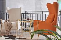 De luxe design Moderne en métal cuivre jambe haute dos Velours Tissu Unique Loisirs Accent fauteuil canapé Chaise