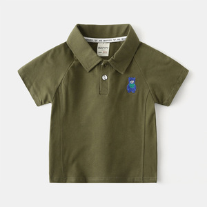 T-shirt d'été à manches courtes pour garçons <span class=keywords><strong>Polo</strong></span> pour enfants avec col roulé respirant bébé haut beau design - Product Image 2