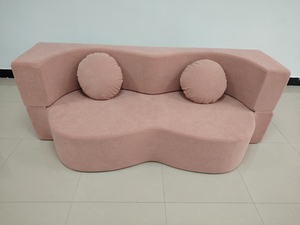 Sofá Modular Curvo en Forma de S de Terciopelo, Sellado al Vacío, con Cojín Redondo Decorativo, Relleno Rápido, para Oficina, Rincón o Espacios Pequeños - Product Image 5