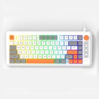 Teclado de Membrana Inalámbrico OKR248 con Logotipo Personalizado, Doble Modo, Resistente al Agua, Retroiluminación Colorida para Mac, Computadora Portátil USB