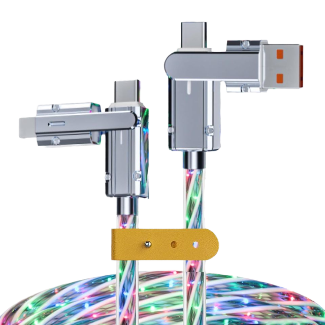 66W 4 in 1Type-C Multi Fast Charging Cable LED Light up USB C Cable Fast Charging for I 16 Phone Charger Cable