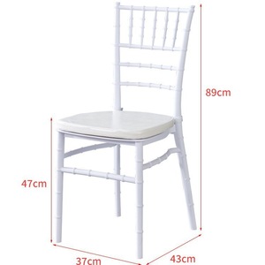 Sillas de Comedor de Plástico PP Apilables, Duraderas y de Alta Calidad para Banquetes, Hoteles, Bodas y Eventos, Estilo Tiffany Chiavari, Color Blanco - Product Image 2