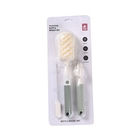 Brosse à biberon multifonction avec insert pour carte, brosse à tétine à manche droit, ensemble de nettoyage pour biberons et tasses de bébé