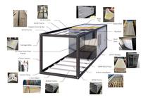 Kiosque à café modulaire préfabriqué commercial en conteneur portable avec toit à auvent