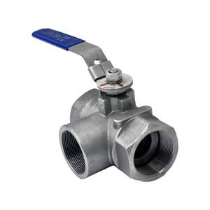 Válvula de Bola Flotante de Acero Inoxidable de Tres Vías de 1/2"-4" con Tipo T - Product Image 3
