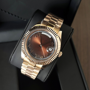 ساعات ميكانيكية جديدة بالجملة بحركة أوتوماتيكية 8285 NH36 مع أرقام عربية ذهبية صفراء - Product Image 1