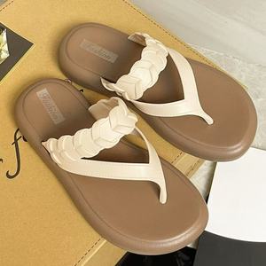 Sandales ouvertes pour femmes en cuir véritable, style plage estival, mode américaine, multifonctionnelles, à semelle épaisse et amortissante - Product Image 6