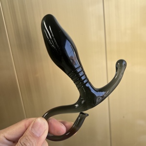 Dildo in Vetro Borosilicato Trasparente Placcato Argento Liscio Mini Cavalluccio Marino con Retro Piatto per Massaggiatore Prostatico SPOT Giocattolo Sessuale per Donne - Product Image 5