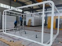 Casa Modular Aislada de Acero Galvanizado con Paneles Tallados, Estudio de Vidrio para Jardín, Cabaña Pequeña Prefabricada de 6m² para Exteriores