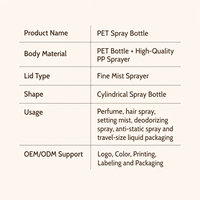 Flacon en plastique PET pour soins de la peau avec pulvérisateur, logo personnalisé, 50 ml, 100 ml, 120 ml, 150 ml, pour emballage de lotion et de toner