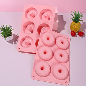 Mayorista Maker 100% Grado Alimenticio Forma Redonda Silicona 6 Cavidad Donut Molde - Product Image 3