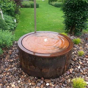 GNEE Weathering Steel mesa de agua redonda elegante adorno de jardín fuente de agua - Product Image 3
