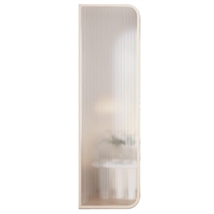 Salle de bain en acier inoxydable style crème, paroi en verre ondulé, séparation sec/humide, cloison de douche, moderne - Product Image 5