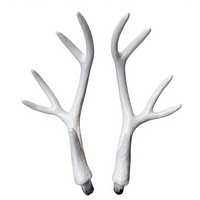 Paire de cornes de cerf Sika blanches simulées, peintes à la main, en fourrure pelucheuse, accessoires de photographie, décorations de Noël, coiffure pour séance photo, direct usine