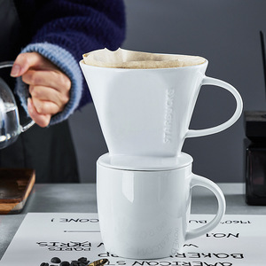 Cafetera de goteo con filtro de cerámica en forma de cono para 4-6 personas con jarra de vidrio, color blanco sólido. - Product Image 4