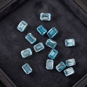 Lilaba Enterprise Modèle BLEU Magnifique Diamant de laboratoire bleu ciel taille émeraude 0,5-1 carat 4*6-5*7 mm, taille excellente, clarté VS1 - Product Image 2