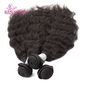 K.S WIGS Extensions de cheveux humains Remy 8A 10A 12A, Ondulation profonde, Double tirage, Double trame machine, en paquets - Product Image 3