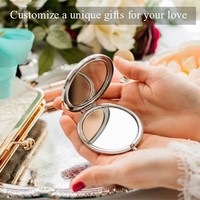 Hot Sale Modern Round Metal Foldable Double-Sided Portable High-Definition Exquisite Vanity Mirror Women Small Gift