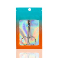 Sacs auto-scellants transfrontaliers à dégradé de couleurs pour fenêtres, avec fermeture éclair, refermables, en matériaux MOPP+VMPET+PE, impression sérigraphique industrielle