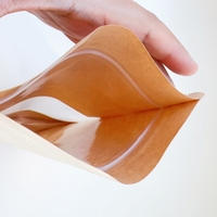 Sachets en papier kraft personnalisables de qualité alimentaire 16*23, autoportants avec fermeture éclair pour l'emballage du lait, des aliments pour animaux et des sushis