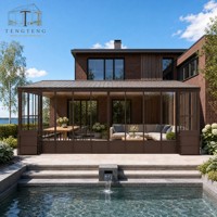 Véranda en verre courbé personnalisable de qualité supérieure avec vue panoramique et toit incurvé pour espaces de loisirs de jardin et zones extérieures panoramiques