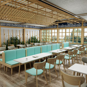 Set di Sedute per Caffetteria all'Ingrosso - Divano in Tessuto Confortevole e Sedie con Tavolo da Pranzo per Bar/Caffetteria - Product Image 3