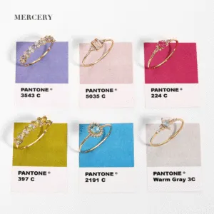 Mercery bijoux 2022 mode tendance bijoux magnifiquement conçu de haute qualité 14K or massif pierres précieuses anneaux pour les femmes