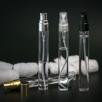 Bouteille vide de parfum Recharge de bouteilles d'échantillon d'huile de 10ml avec emballage en boîte Design de luxe Petit carré pour parfums en verre