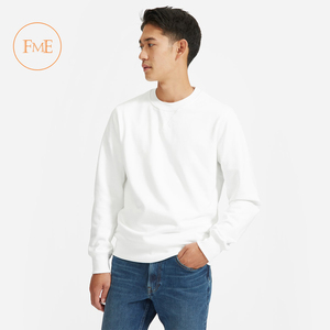 Sudadera de manga larga para hombre hecha a medida OEM algodón poliéster liso cuello redondo talla grande característica diseño caliente tela de rizo sólida - Product Image 4