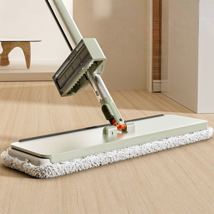 ไม้ถูพื้นไมโครไฟเบอร์แบบแบนพร้อมก้านเหล็กถอดออกได้ไม่ต้องใช้<span class=keywords><strong>มือ</strong></span>ทำความสะอาดในครัวเรือนที่ทนทาน - Product Image 5