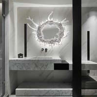 Miroir design d'art moderne avec éclairage LED, luminaire mural décoratif pour salon, salle de bain, hôtel, villa, lampe murale créative