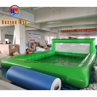 Terrain de volley-ball aquatique gonflable personnalisé en PVC, filet de volley-ball flottant pour piscine avec fond pour le jeu de football de plage