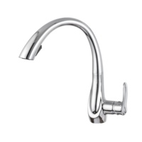 Robinet de cuisine moderne à un seul trou et à une seule poignée, valve en céramique, acier inoxydable, eau chaude et froide