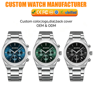 นาฬิกาโครโนกราฟควอตซ์สแตนเลสสตีลแบบสปอร์ต OEM โลโก้สั่งทำพิเศษสำหรับผู้ชาย ดีไซน์หรูหราทันสมัยขนาด 20 มม. สำหรับธุรกิจ  ขายส่งจากผู้ผลิต - Product Image 1