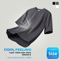 T-shirt unisexe minimaliste en coton 230G à manches courtes, respirant, infroissable, léger et doux pour la détente et le sommeil