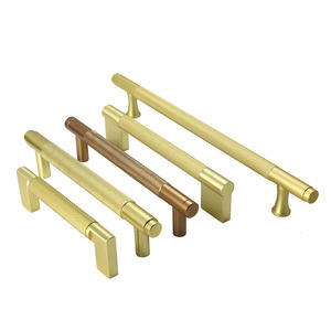 OEMカスタムサイズアルミマットブラック/陽極酸化ゴールドキャビネットノブモダンミニマリストローレット加工引き出しドレッサーハンドルキッチン寝室用 - Product Image 4