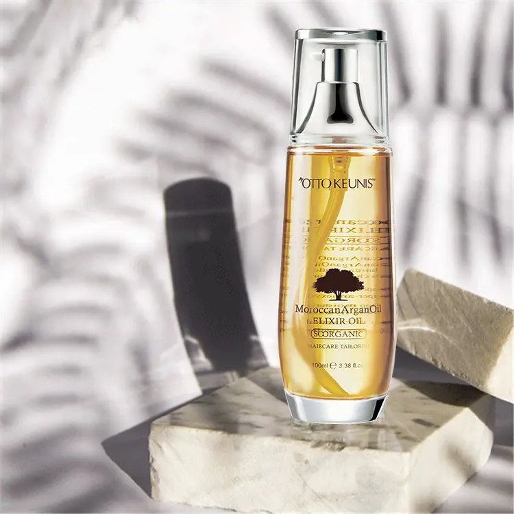 Etiqueta de botella personalizada, servicio de paquete de aceite de argán para el cabello, aceite de perfume suave, recuperación de los extremos dobles del cabello