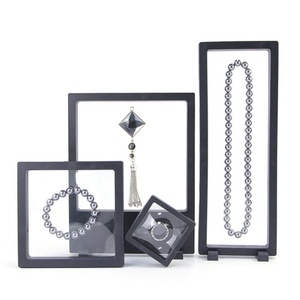 Wholesale Custom Transparent Plastic PE Film 3D Floating Frame Square/Round Shape Jewelry Packaging Display <b>Boxes</b> Cases Storage - Product Image 1