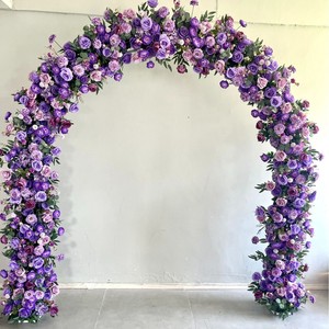 Arche de fleurs rouges pour mariage D-UFA057, très demandée, arche de roses, verdure artificielle, arche de fleurs en soie pour décoration d'événements - Product Image 2