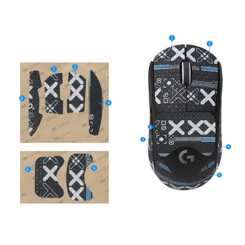 1PCs todo incluido pegatina Ratón-Negro