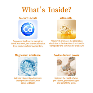 Friandises à mâcher molles au calcium de <span class=keywords><strong>lait</strong></span> de chèvre <span class=keywords><strong>pour</strong></span> chiens et chats, supplément nutritionnel <span class=keywords><strong>pour</strong></span> la santé osseuse avec vitamine D3, <span class=keywords><strong>pour</strong></span> chiots et chatons, OEM, 120 unités, 300g - Product Image 6
