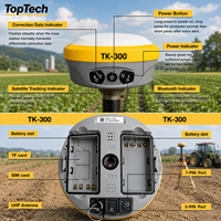 TopTech TK300 Base Rover GPS GNSS RTK avec IMU haute performance, équipement de levé, batterie interchangeable, pour la construction, la cartographie topographique et la mesure
