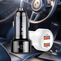Cargador de Coche Superrápido de 51W con Doble Puerto QC4.0, Compatible con SuperCharge/Honor/VIVO FlashCharge/Mi Turbo-Charge, para Auriculares y Cámara