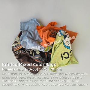 Trapos de Algodón Reciclado para Limpieza Industrial, Trapos de Limpieza de Colores, Trapos de Camiseta de Colores para Limpieza - Product Image 2